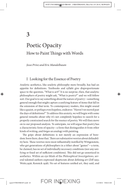Poetic Opacity - Eric Mandelbaum
