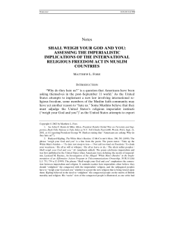 Shall Weigh Your God and You - Duke Law Scholarship Repository
