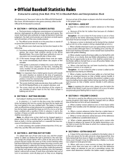 Official Baseball Statistics Rules