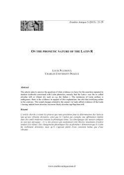 on the phonetic nature of the latin r