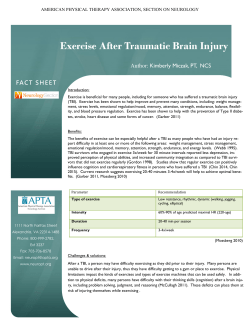 Exercise After Traumatic Brain Injury