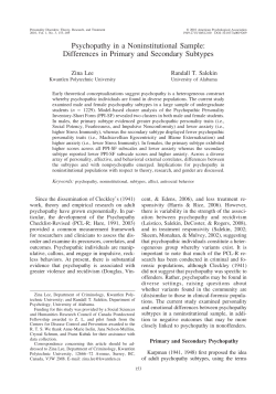 Psychopathy in a Noninstitutional Sample: Differences in Primary