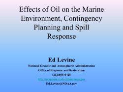 Effects of Oil on the Marine Environment, Contingency Planning and