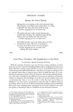 THOMAS NASHE Spring, the Sweet Spring1 From
