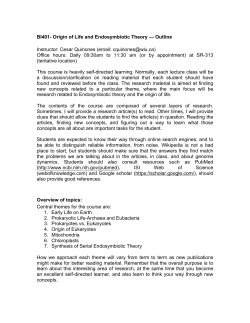 BI401- Origin of Life and Endosymbiotic Theory &mdash; Outline Instructor
