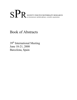 Book of Abstracts - Society for Psychotherapy Research