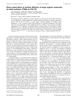 Direct observation of surface diffusion of large organic molecules at