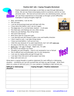Positive Self- talk / Coping Thoughts Worksheet