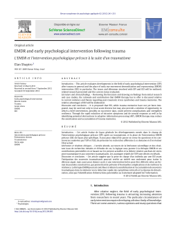 EMDR and early psychological intervention following trauma