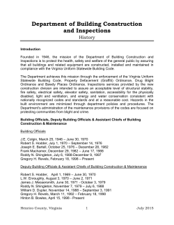 Department of Building Construction and Inspections