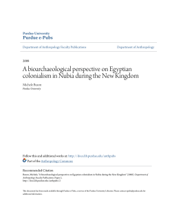 A bioarchaeological perspective on Egyptian - Purdue e-Pubs