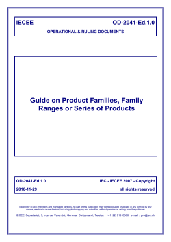 Guide on Product Families, Family Ranges or Series of