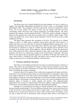 Thomas Mofolo`s Chaka: an Epic Hero or a Villain?