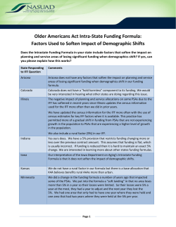Older Americans Act Intra-State Funding Formula: Factors Used to