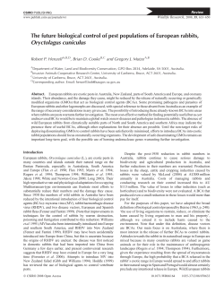 The future biological control of pest populations of European rabbits