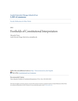 Footholds of Constitutional Interpretation - LAW eCommons