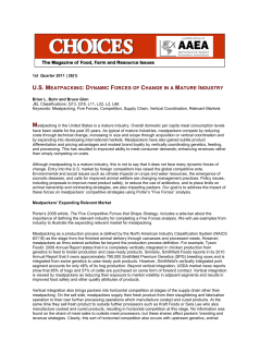 us meatpacking: dynamic forces of change in a mature industry