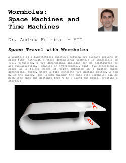 Wormholes: Space Machines and Time Machines