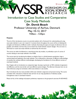 Introduction to Case Studies and Comparative Case Study Methods