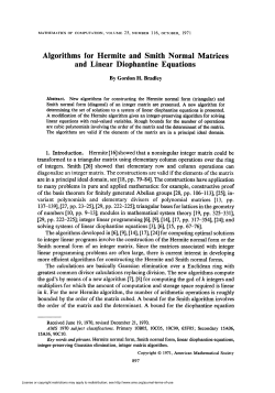 Algorithms for Hermite and Smith Normal Matrices and Linear