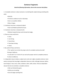 Run on and Sentence Fragment Worksheet
