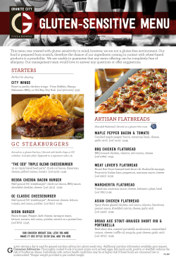 gluten-sensitive menu