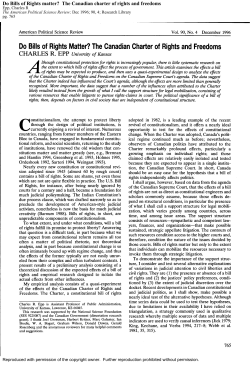 Do Bills of Rights matter? The Canadian charter