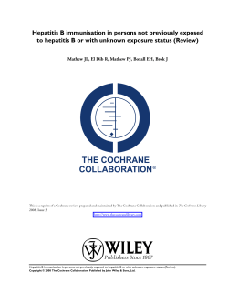 Hepatitis B immunisation in persons not previously exposed to