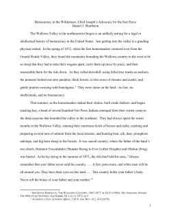 Bureaucracy in the Wilderness: Chief Joseph`s Advocacy for the Nez