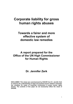 Corporate liability for gross human rights abuses