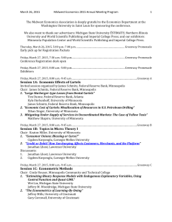 Conference Program - Midwest Economics Association