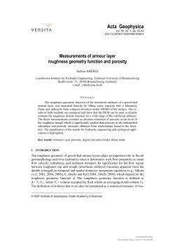 Measurements of armour layer roughness geometry