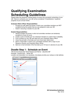 QE Scheduling Guidelines - UC Davis Department of Chemistry