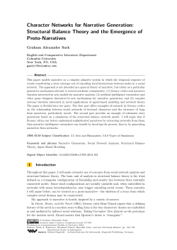 Character Networks for Narrative Generation: Structural Balance