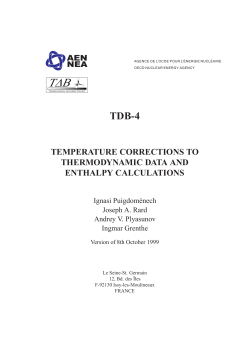 tdb-4 temperature corrections to thermodynamic data and enthalpy