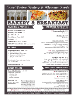Our Menu - Vita Cucina
