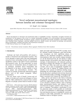 Novel surfactant mesostructural topologies