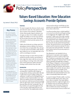 Value-Based Education - Texas Public Policy Foundation