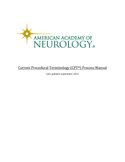 Current Procedural Terminology (CPT&reg;) Process Manual
