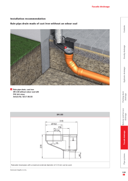 Installation recommendation Rain pipe drain made of cast iron