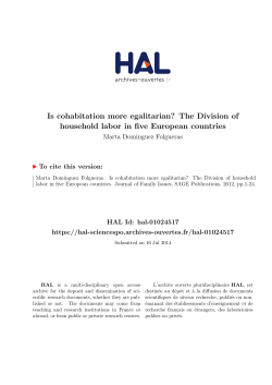 Is cohabitation more egalitarian? The Division of - Hal-SHS