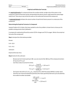 Empirical and Molecular Formulas