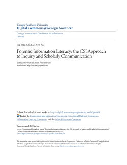 the CSI Approach to Inquiry and Scholarly Communication
