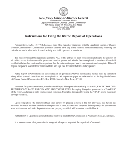 Instructions for Filing the Raffle Report of Operations