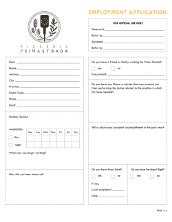 PDF application - Pizzeria Prima Strada