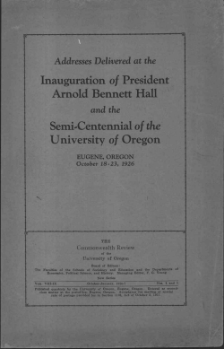 Arnold Bennett Hall University of Oregon