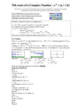 Nth roots of a Complex Number