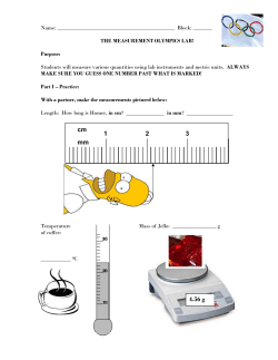 Measurement Olympics Lab - Parkway C-2