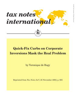 Quick-Fix Curbs on Corporate Inversions Mask the