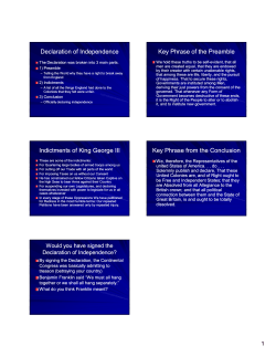 Declaration of Independence Key Phrase of the Preamble
